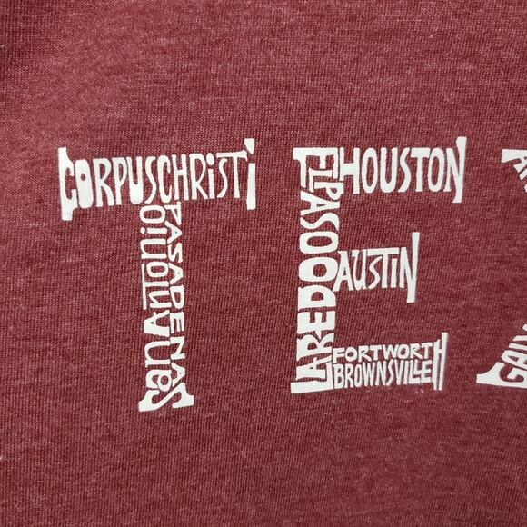 L.A.Pop Art NWT Texas cities written out graphic short sleeve t-shirt men's sz L - Picture 5 of 8